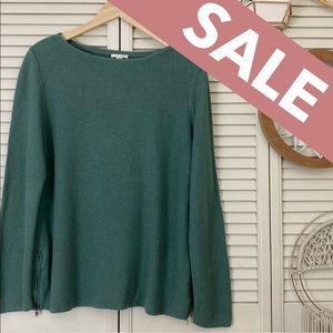 J. Jill blue green sweater with side zipper detail- REPOSH
